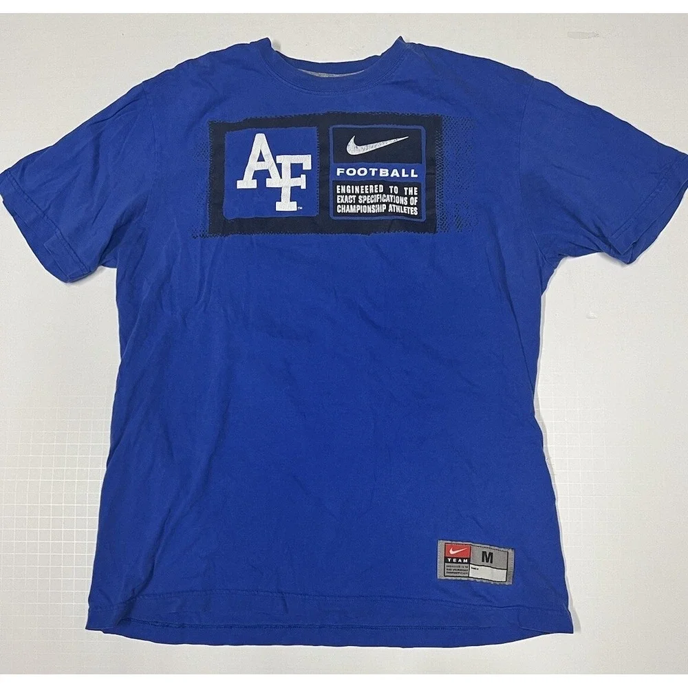 Vintage Nike Air Force Falcons Shirt Mens M Blue White Football NCAA Logo Y2K